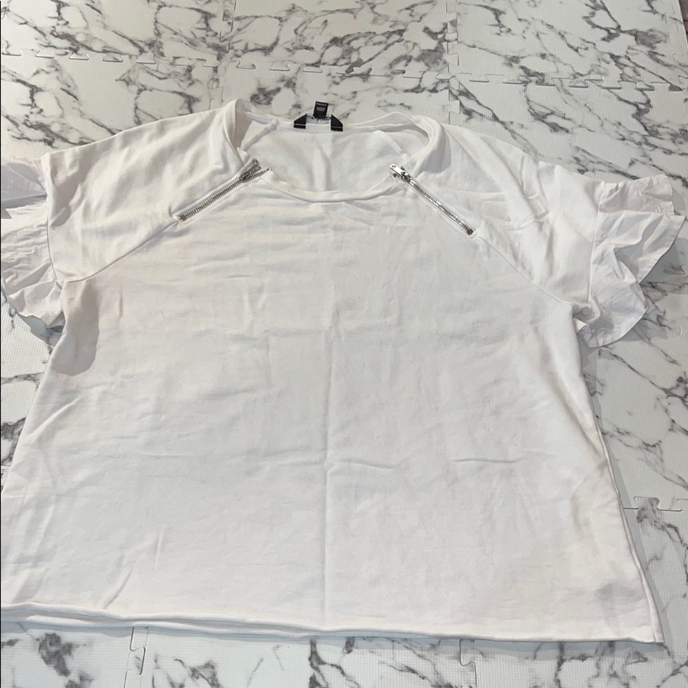 Unique Project RUNWAY White French terry blouse